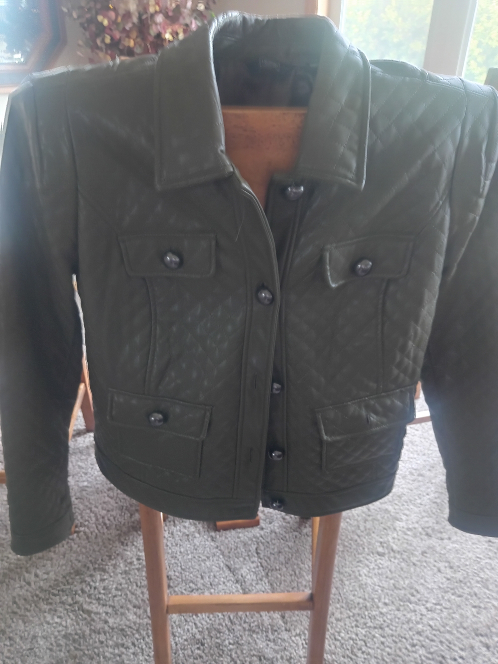 G by Giuliana Quilted Olive Green Utility Jacket